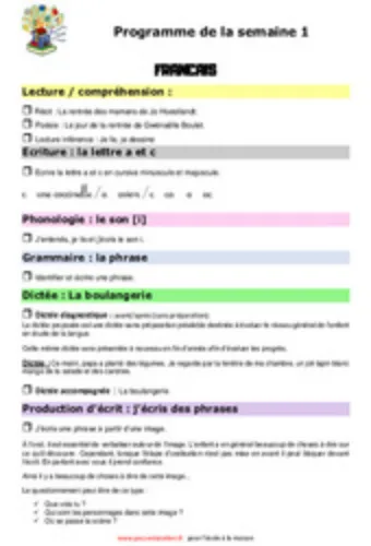 1ère semaine CE1