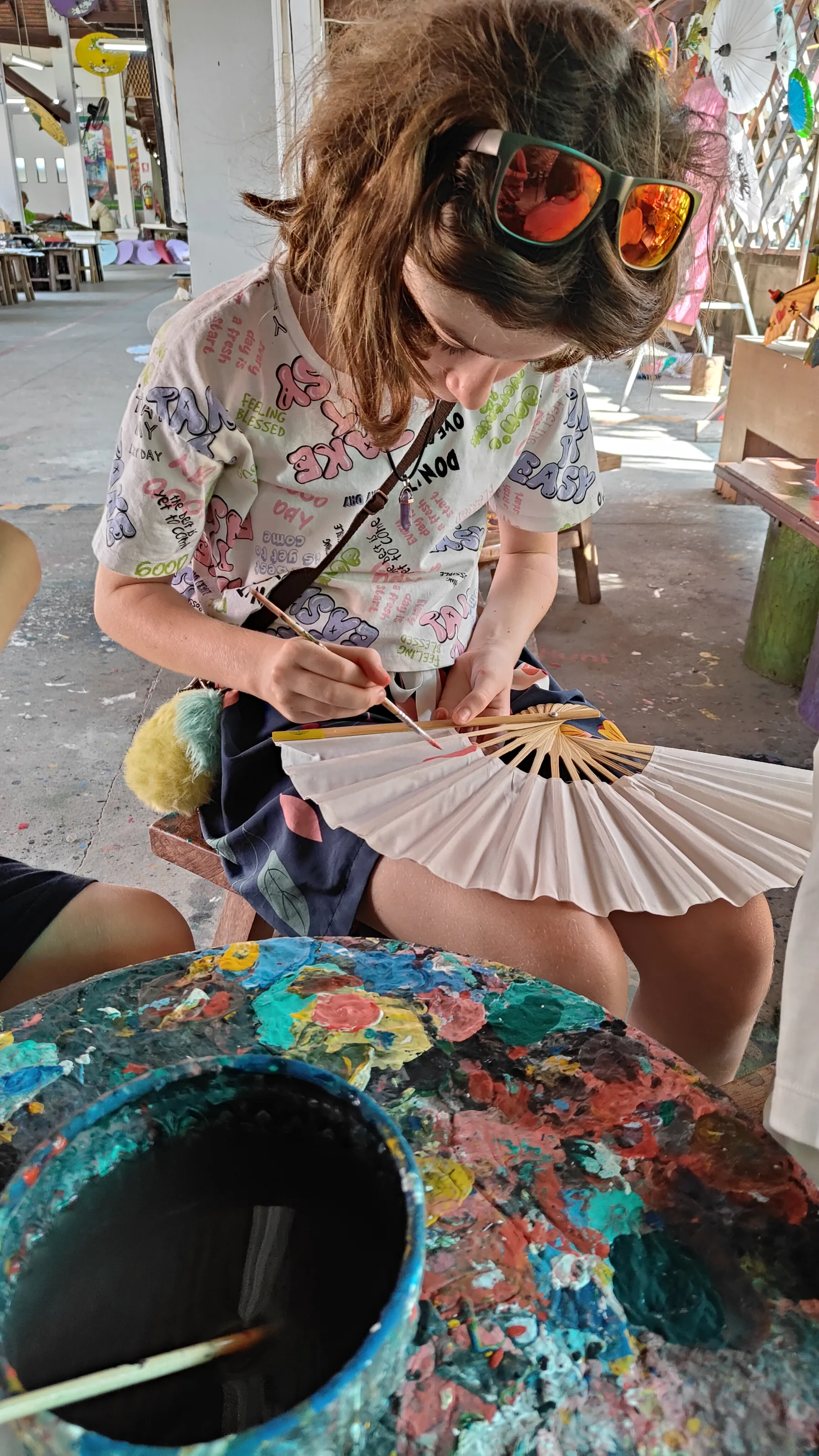 peinture sur éventails