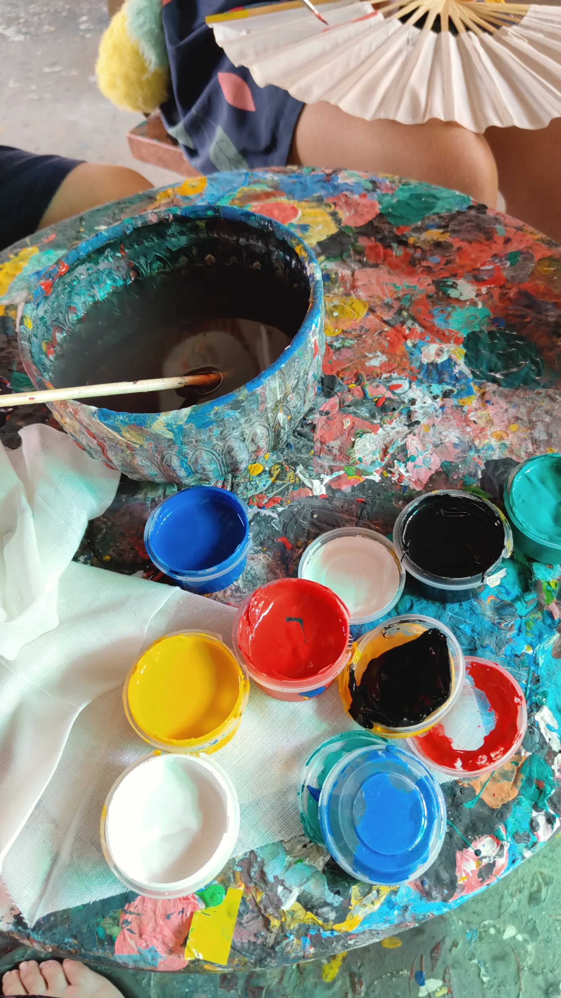 peinture sur éventails