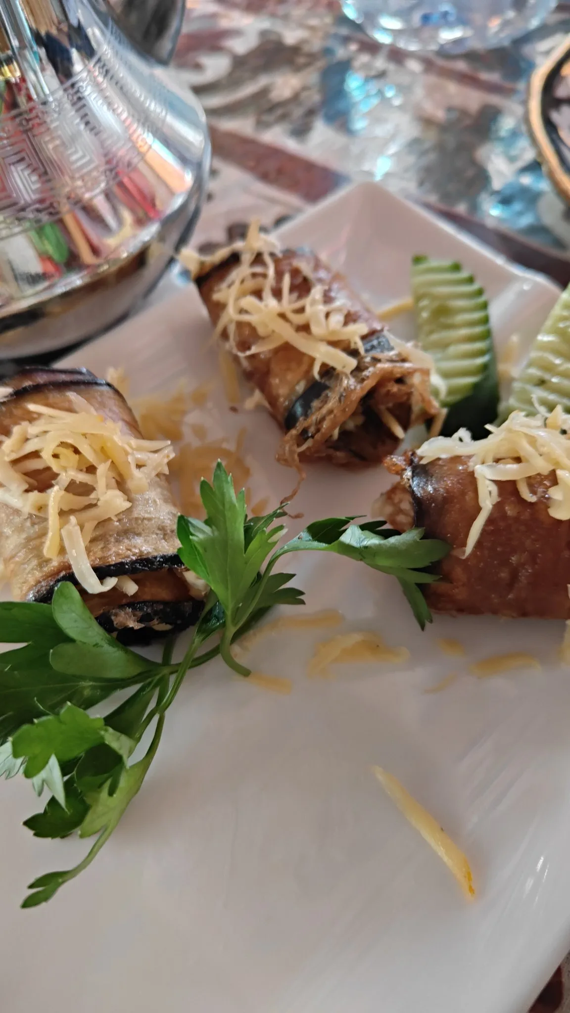 aubergines grillées au fromage